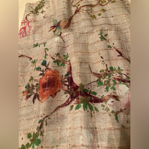 Scarf, Warm Floral with Birds - Picture 4 of 4